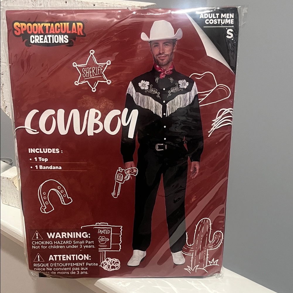 Spooktacular Creations Cowboy Costume Halloween small NWT shirt and bandana